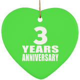 3rd Anniversary 3 Years - Heart Ornament