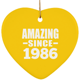 38th Birthday Amazing Since 1986 - Heart Ornament
