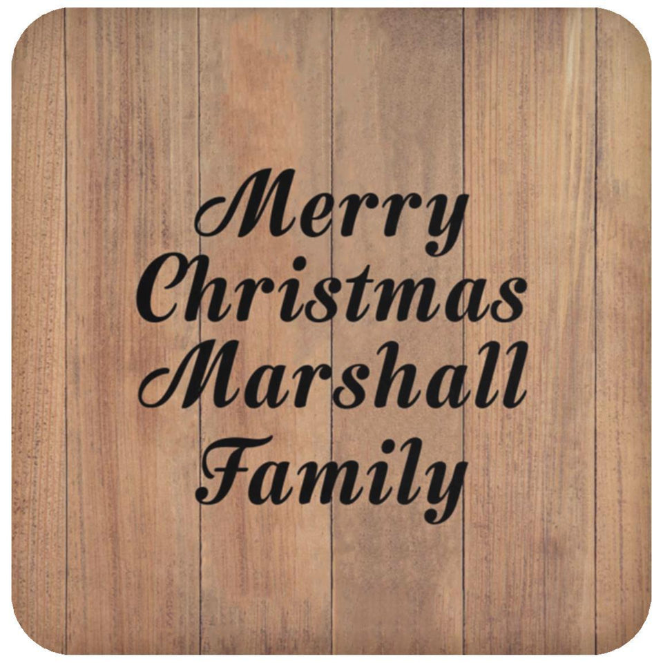 Merry Christmas Marshall Family - Drink Coaster C