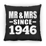 78th Anniversary Mr & Mrs Since 1946 - Throw Pillow Black