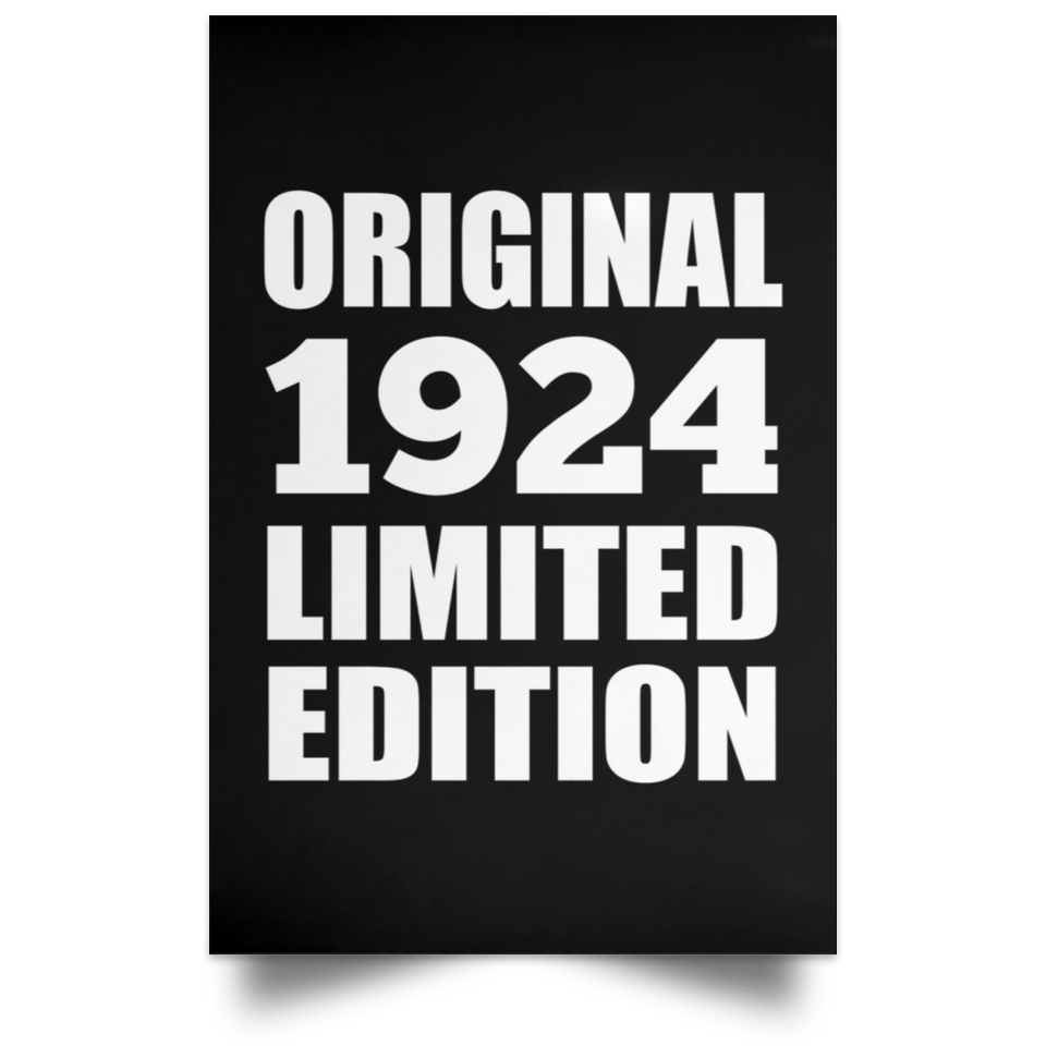 100th Birthday Original 1924 Limited Edition - Poster Portrait