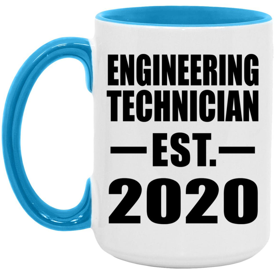 Engineering Technician Established EST. 2020 - 15oz Accent Mug Blue