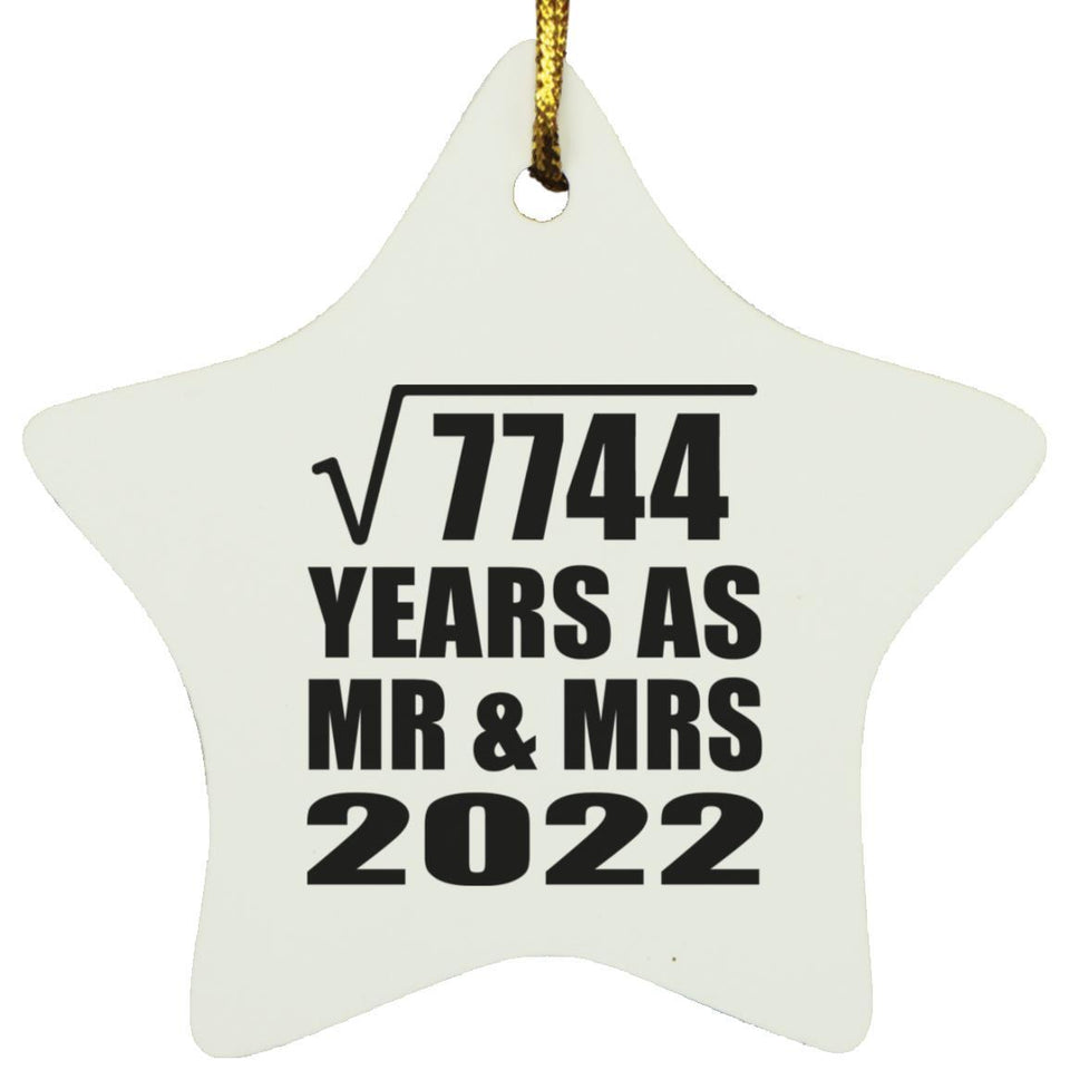 88th Anniversary Square Root of 7744 Years As Mr & Mrs 2022 - Star Ornament