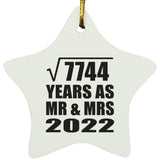 88th Anniversary Square Root of 7744 Years As Mr & Mrs 2022 - Star Ornament