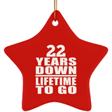 22nd Anniversary 22 Years Down Lifetime To Go - Star Ornament