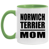 Norwich Terrier Mom - 11oz Accent Mug Green
