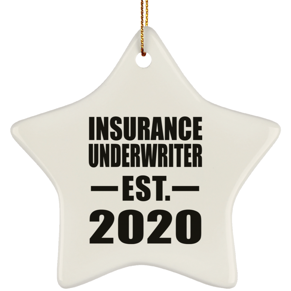 Insurance Underwriter Established EST. 2020 - Star Ornament