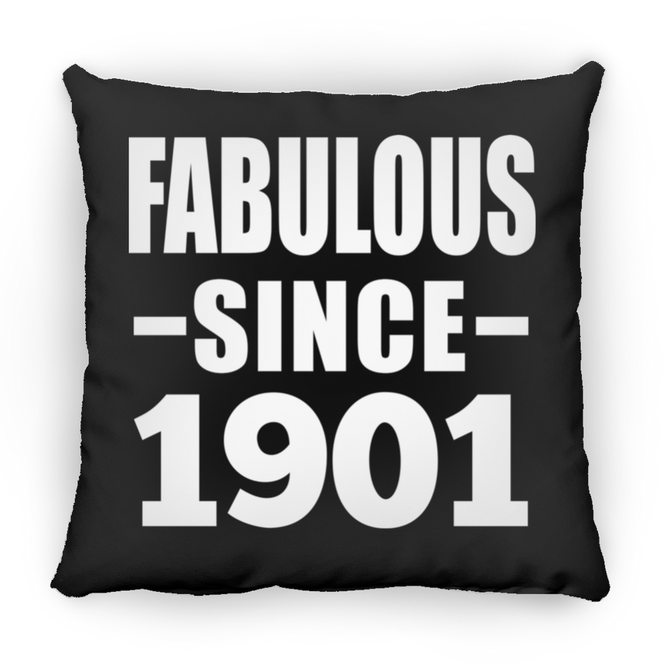 123rd Birthday Fabulous Since 1901 - Throw Pillow Black