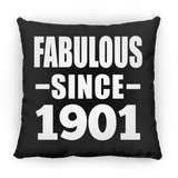 123rd Birthday Fabulous Since 1901 - Throw Pillow Black