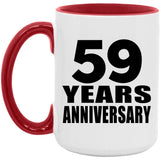 59th Anniversary 59 Years - 15oz Accent Mug Red