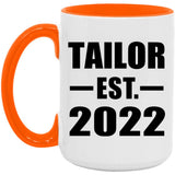 Tailor Established EST. 2022 - 15oz Accent Mug Orange