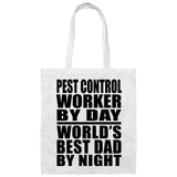 Pest Control Worker By Day World's Best Dad By Night - Tote Bag White