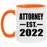 Attorney Established EST. 2022 - 11oz Accent Mug Orange