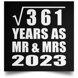 19th Anniversary Square Root of 361 Years As Mr & Mrs 2023 - Poster Square