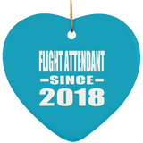 Flight Attendant Since 2018 - Heart Ornament