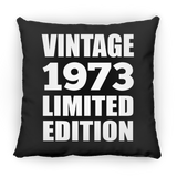 51st Birthday Vintage 1973 Limited Edition - Throw Pillow Black