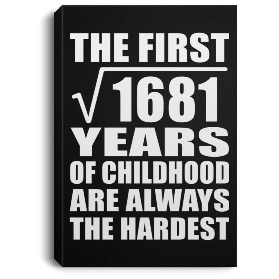 41st Birthday Square Root of 1681 Years of Childhood - Canvas Portrait