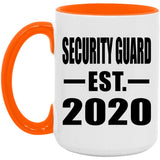 Security Guard Established EST. 2020 - 15oz Accent Mug Orange
