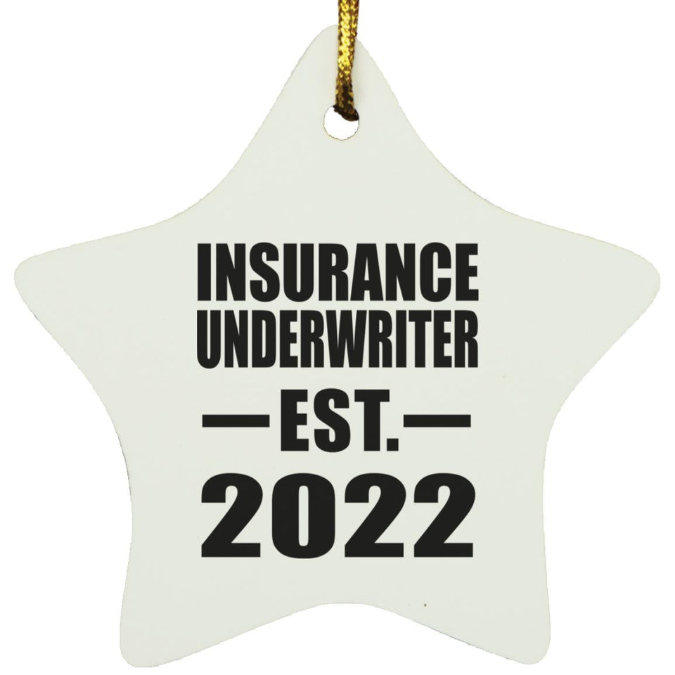 Insurance Underwriter Established EST. 2022 - Star Ornament