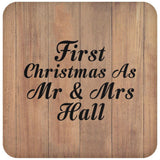 First Christmas As Mr & Mrs Hall - Drink Coaster C