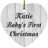 Katie Baby's First Christmas - Heart Ornament F