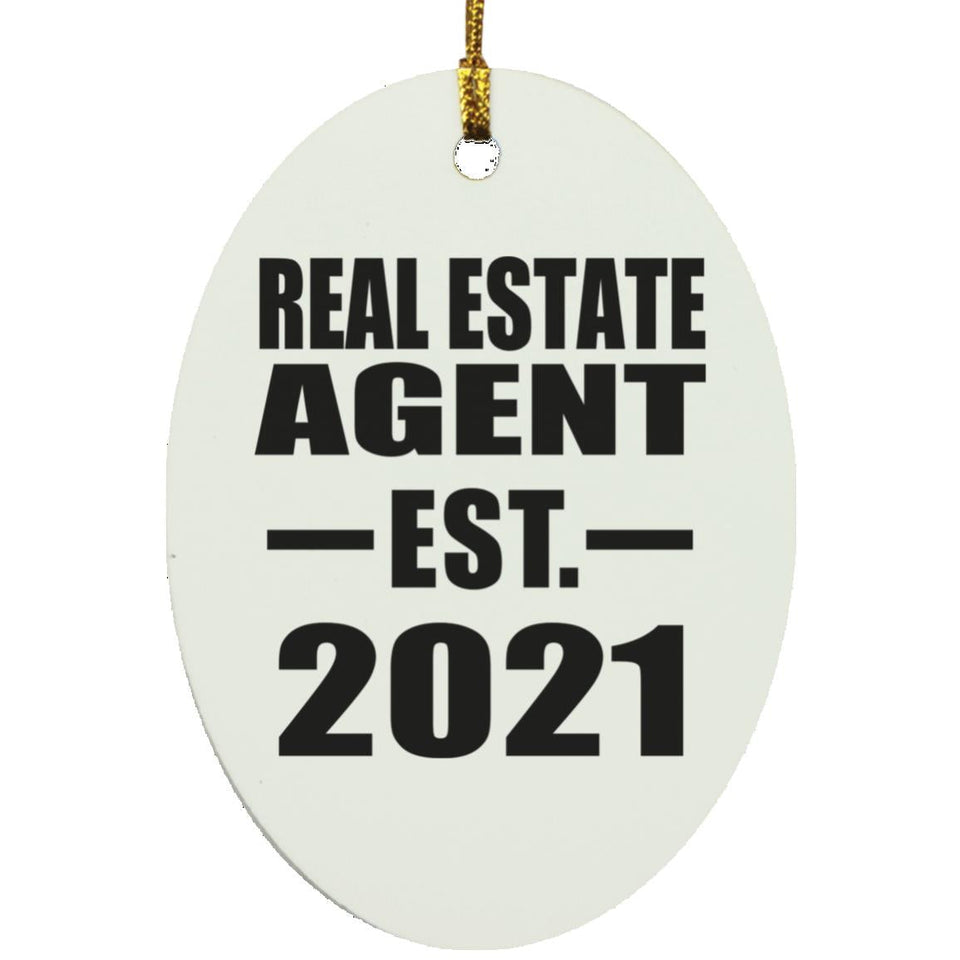 Real Estate Agent Established EST. 2021 - Oval Ornament