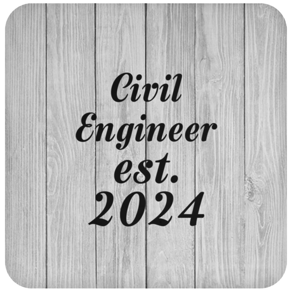 Civil Engineer Established Est. 2024 - Drink Coaster F