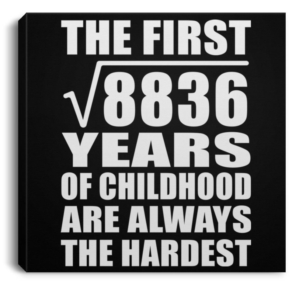 94th Birthday Square Root of 8836 Years of Childhood - Canvas Square