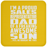 Proud Sales Representative Dad Of Awesome Son - Drink Coaster