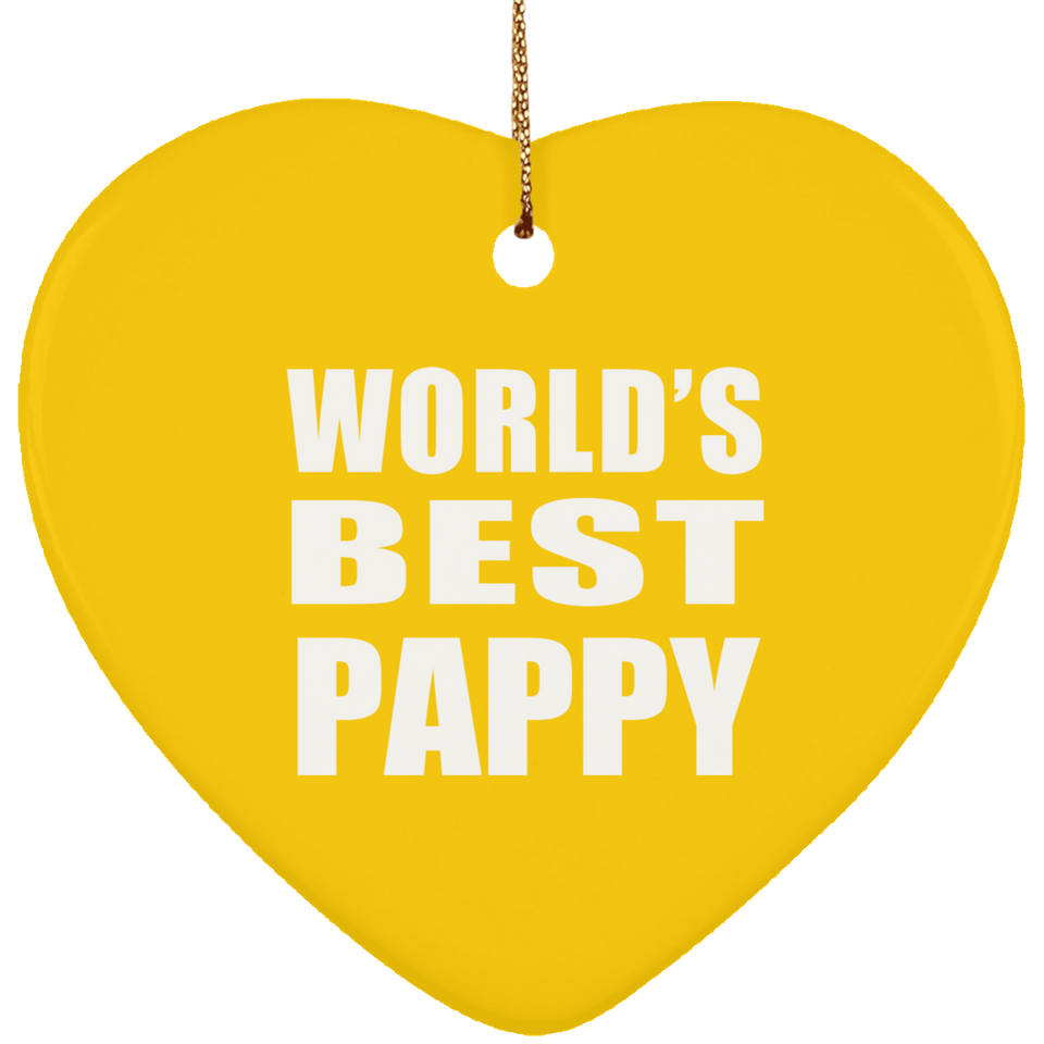 World's Best Pappy - Heart Ornament