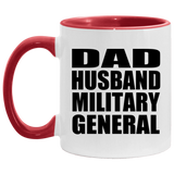 Dad Husband Military General - 11oz Accent Mug Red