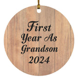 First Year As Grandson 2024 - Circle Ornament C