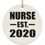 Nurse Established EST. 2020 - Circle Ornament