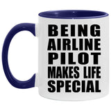 Being Airline Pilot Makes Life Special - 11oz Accent Mug Purple