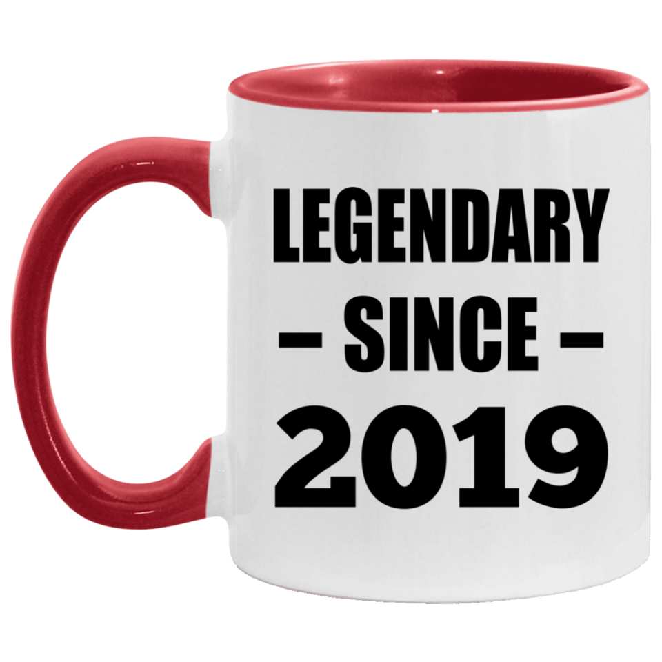5th Birthday Legendary Since 2019 - 11oz Accent Mug Red