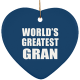 World's Greatest Gran - Heart Ornament