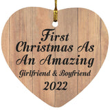 First Christmas As An Amazing Girlfriend & Boyfriend 2022 - Heart Ornament C