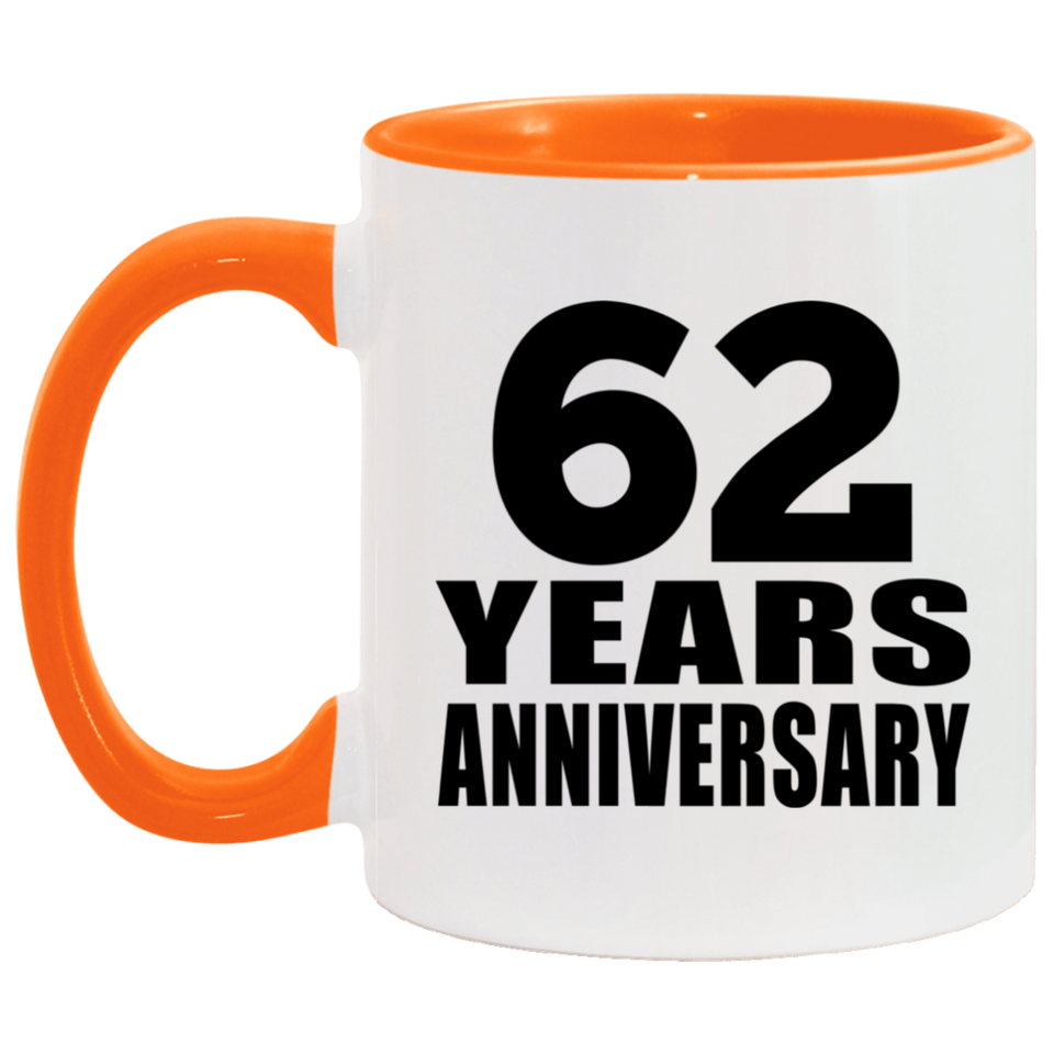 62nd Anniversary 62 Years - 11oz Accent Mug Orange