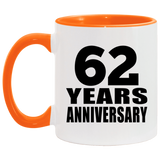 62nd Anniversary 62 Years - 11oz Accent Mug Orange