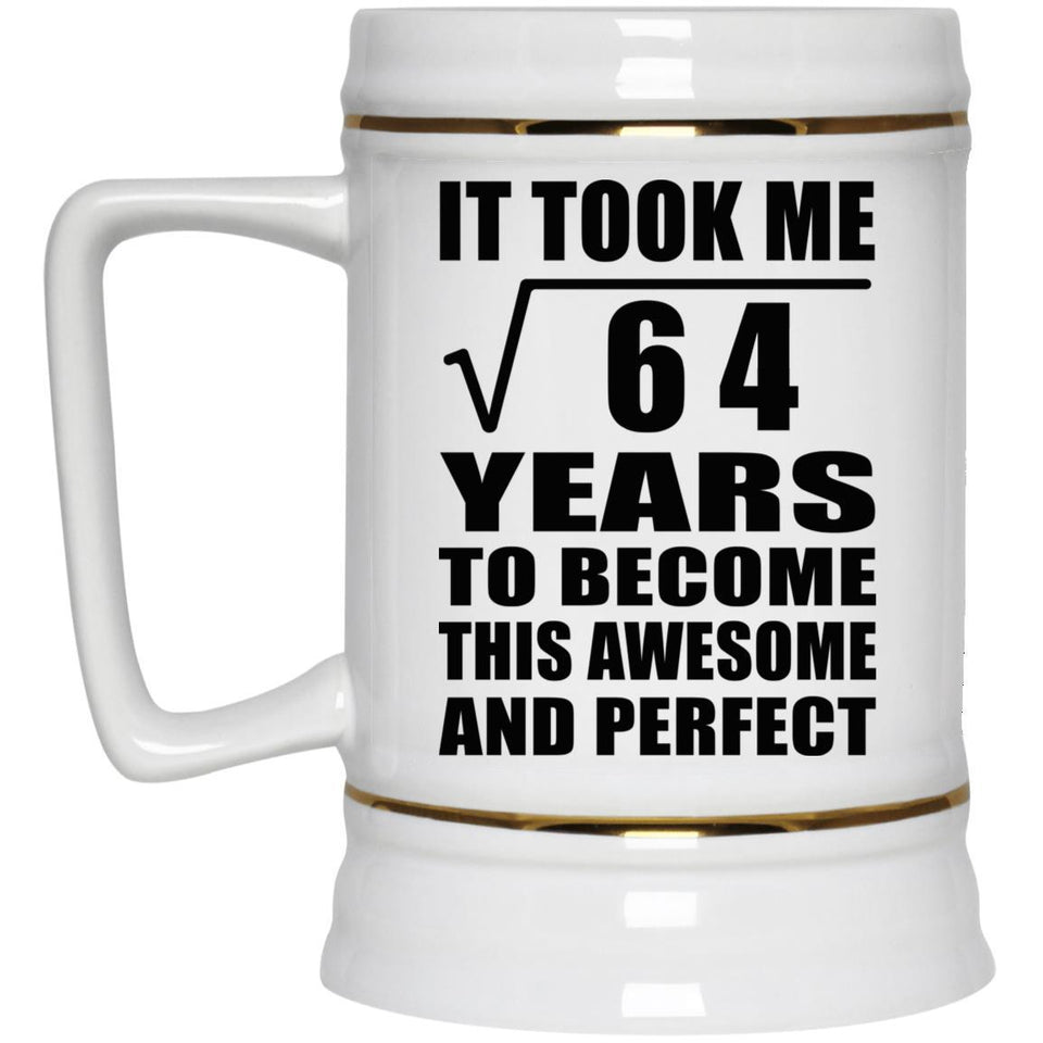 8th Birthday Took Square Root of 64 Years To Awesome - Beer Stein