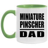 Miniature Pinscher Dad - 11oz Accent Mug Green