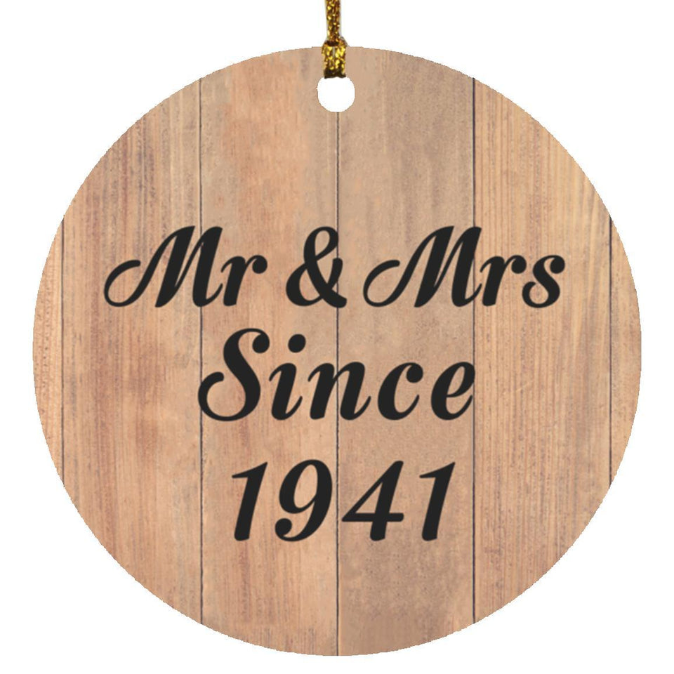83rd Anniversary Mr & Mrs Since 1941 - Circle Ornament C