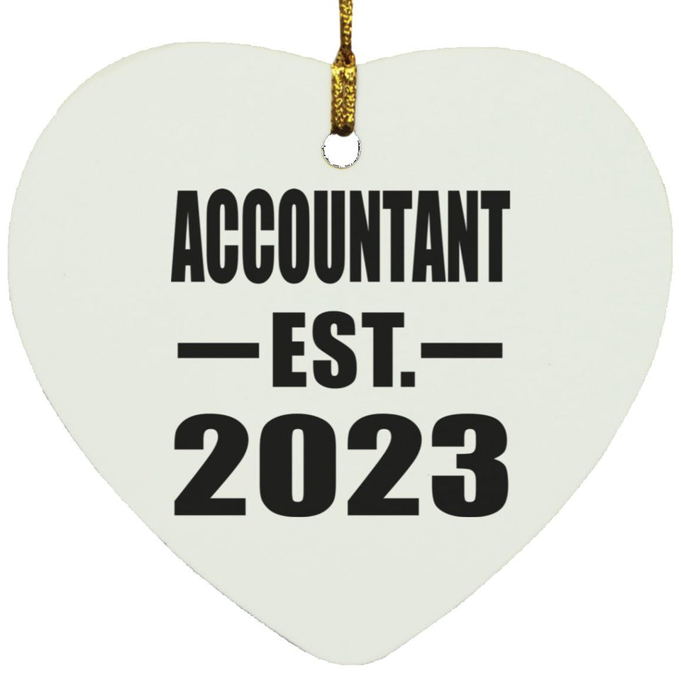 Accountant Established EST. 2023 - Heart Ornament