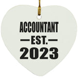 Accountant Established EST. 2023 - Heart Ornament