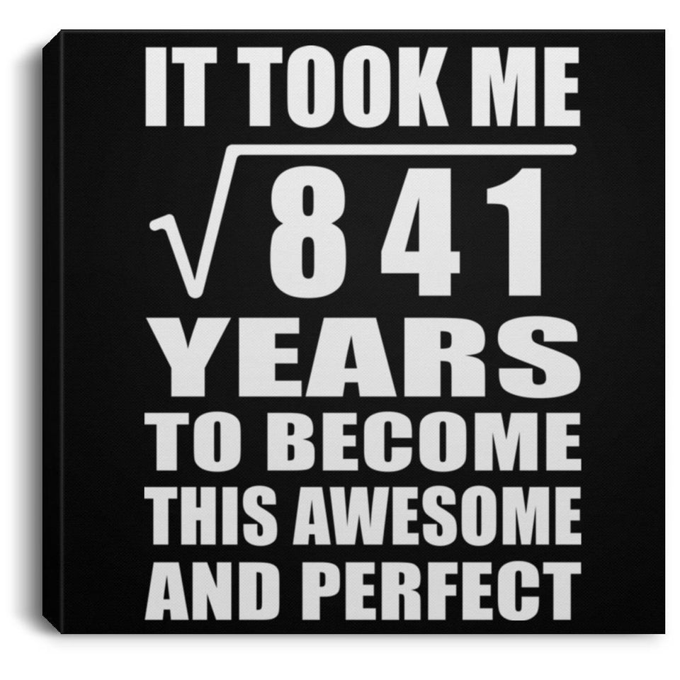 29th Birthday Took Square Root of 841 Years To Awesome - Canvas Square