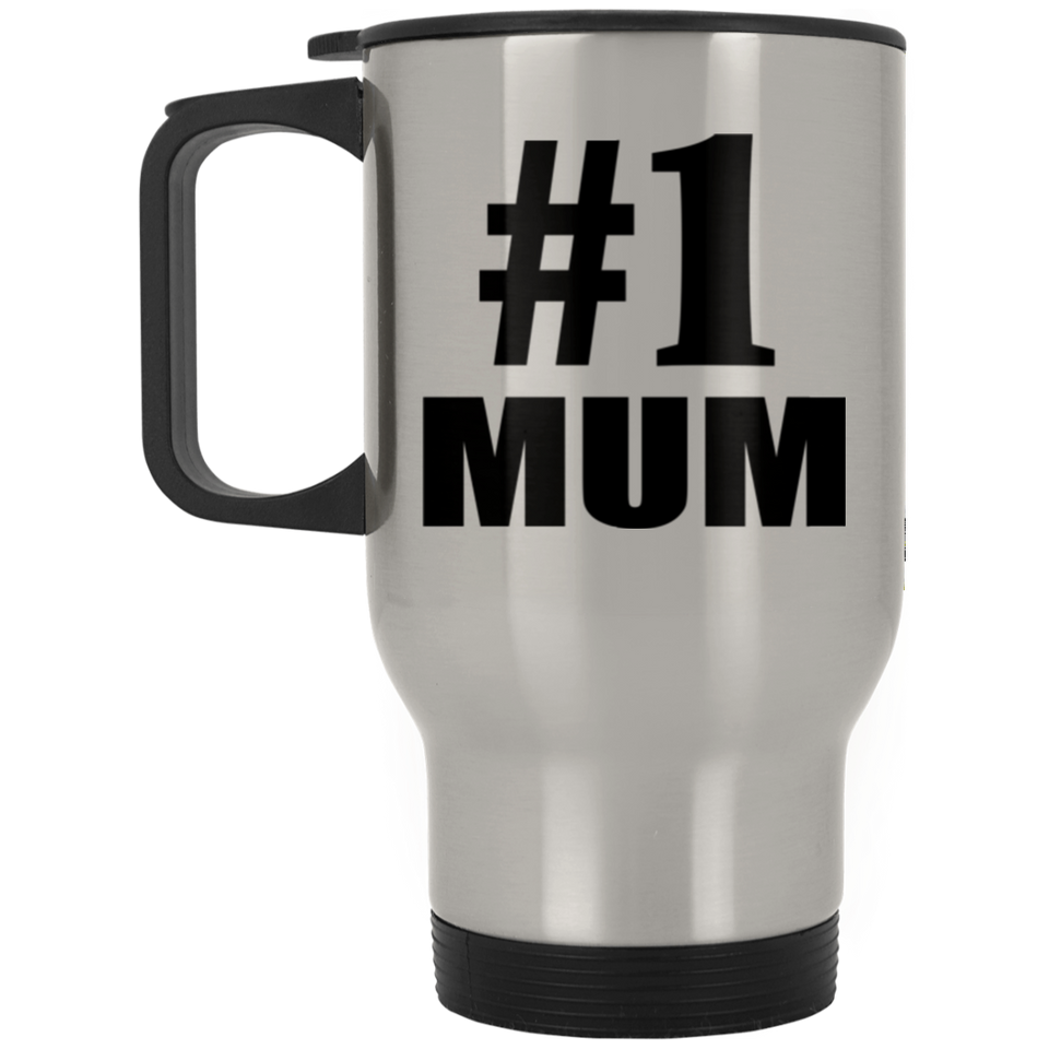 Number One #1 Mum - Silver Travel Mug