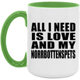 All I Need Is Love And My Norrbottenspets - 15oz Accent Mug Green