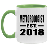 Meteorologist Established EST. 2018 - 11oz Accent Mug Green