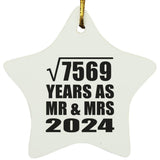 87th Anniversary Square Root of 7569 Years As Mr & Mrs 2024 - Star Ornament