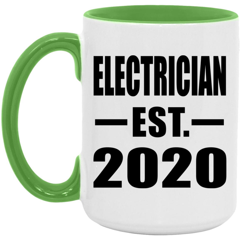 Electrician Established EST. 2020 - 15oz Accent Mug Green
